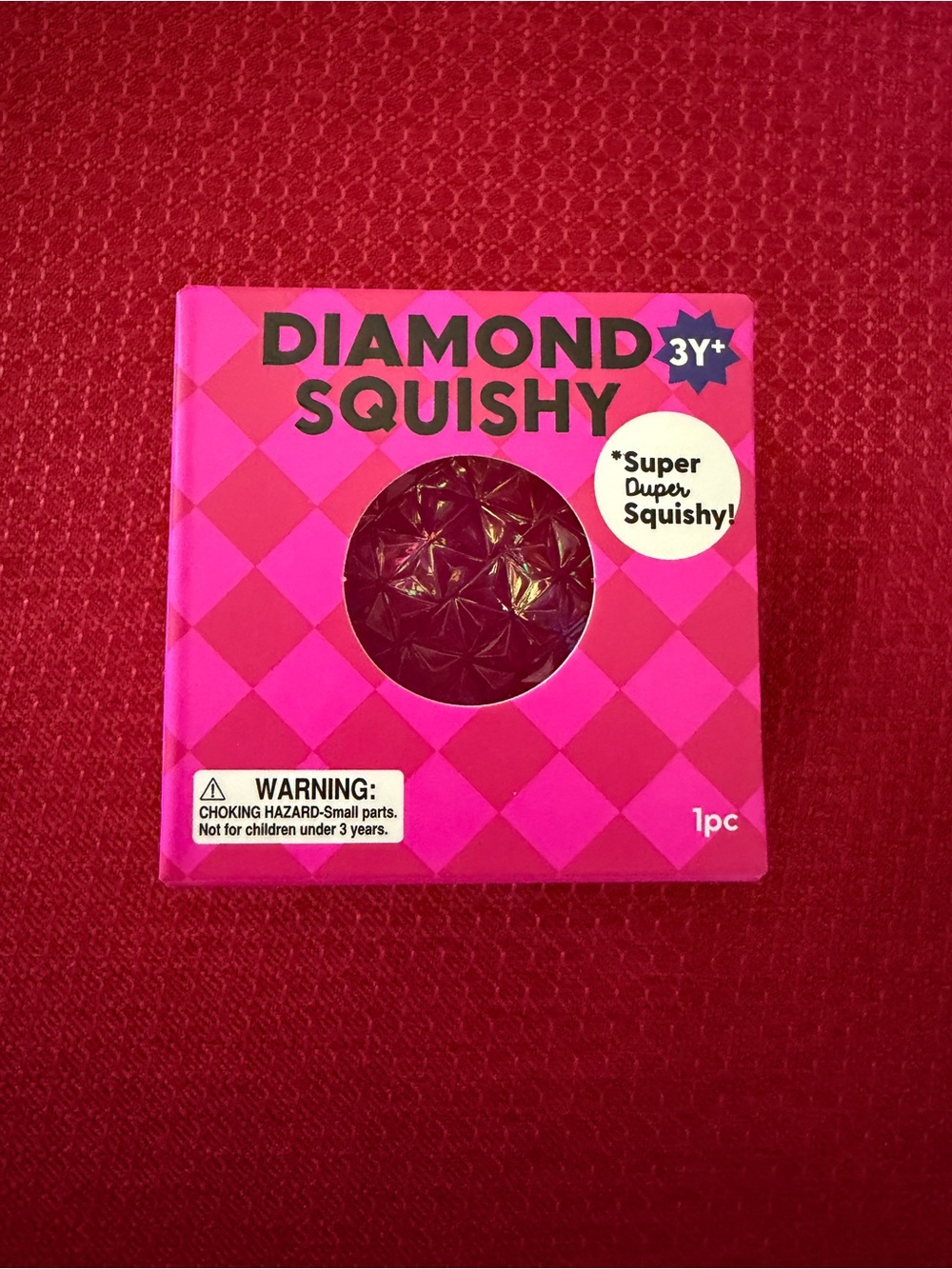 New J'adore Diamond Squishy Textured Sensory Squeeze Squish Toy Pink Ball 3+